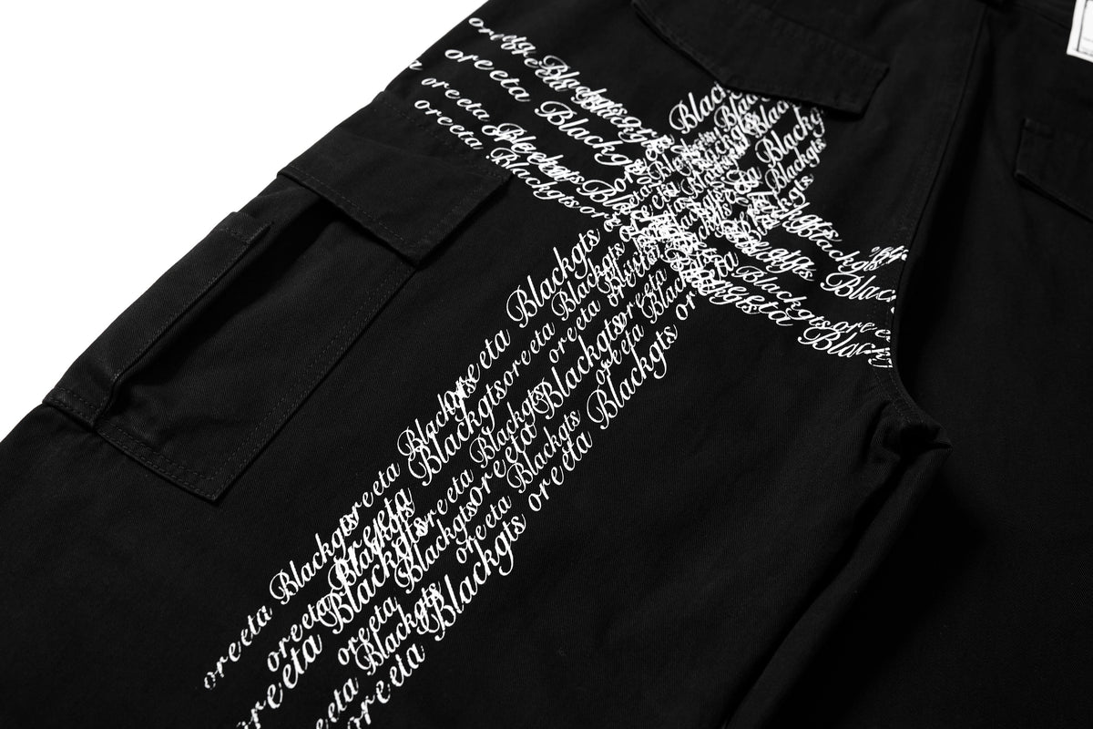 Madxmarx Cross Lettering Cargo Pants
