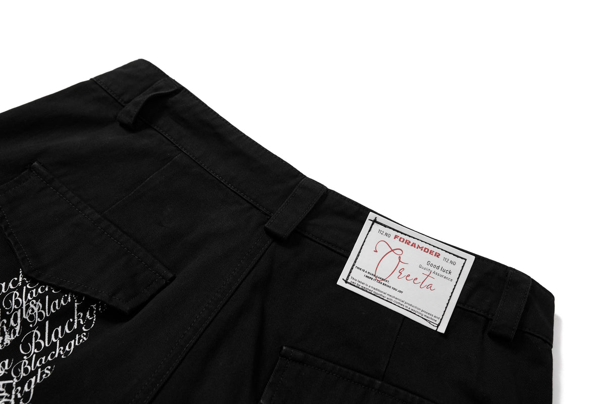 Madxmarx Cross Lettering Cargo Pants