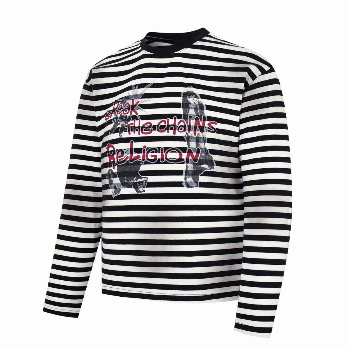 Madxmarx Striped Graphic Long Sleeve