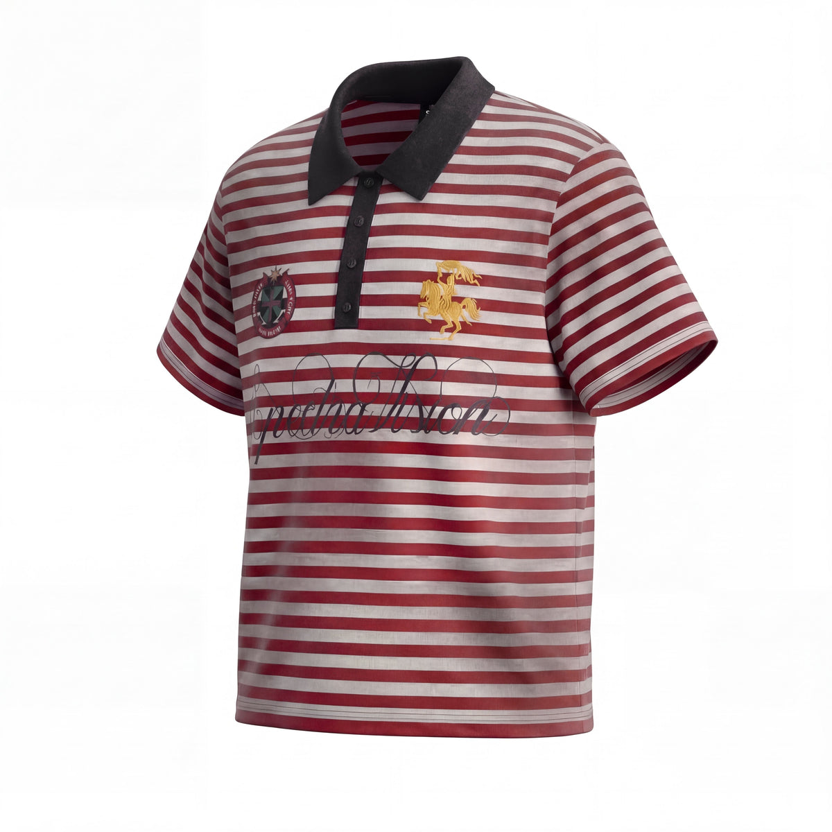 Madxmarx “Stripe Crest Polo Tee”