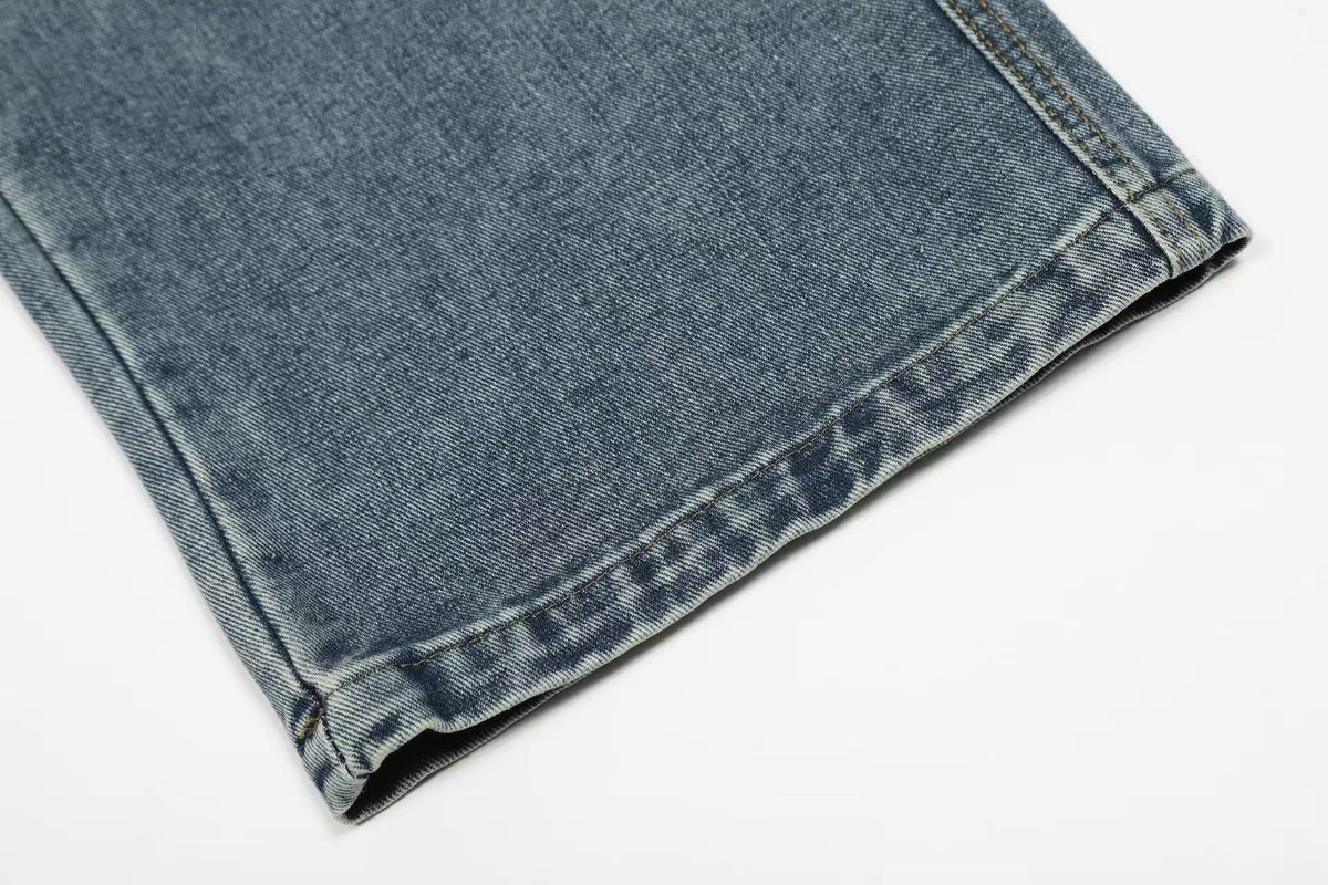 Jean en denim brodé tropical Madxmarx