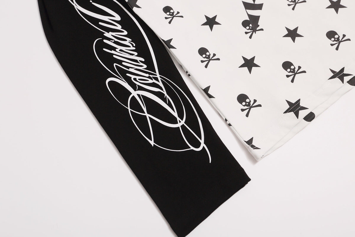 Madxmarx Skull Star Raglan Long Sleeve Tee