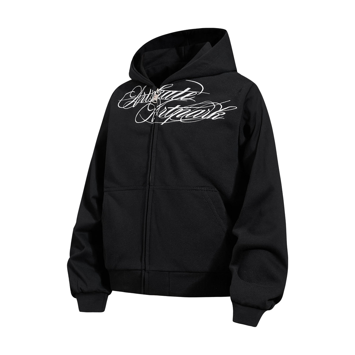 Madxmarx Script Graphic Zip-Up Hoodie
