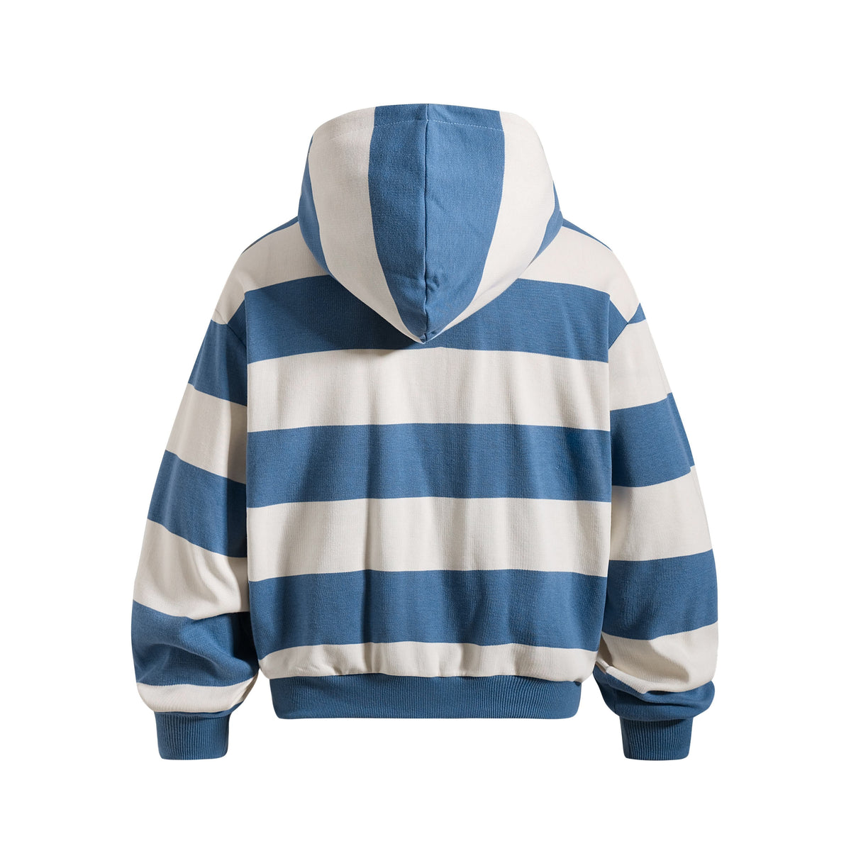 Madxmarx Striped Patchwork Graphic Zip-Up Hoodie