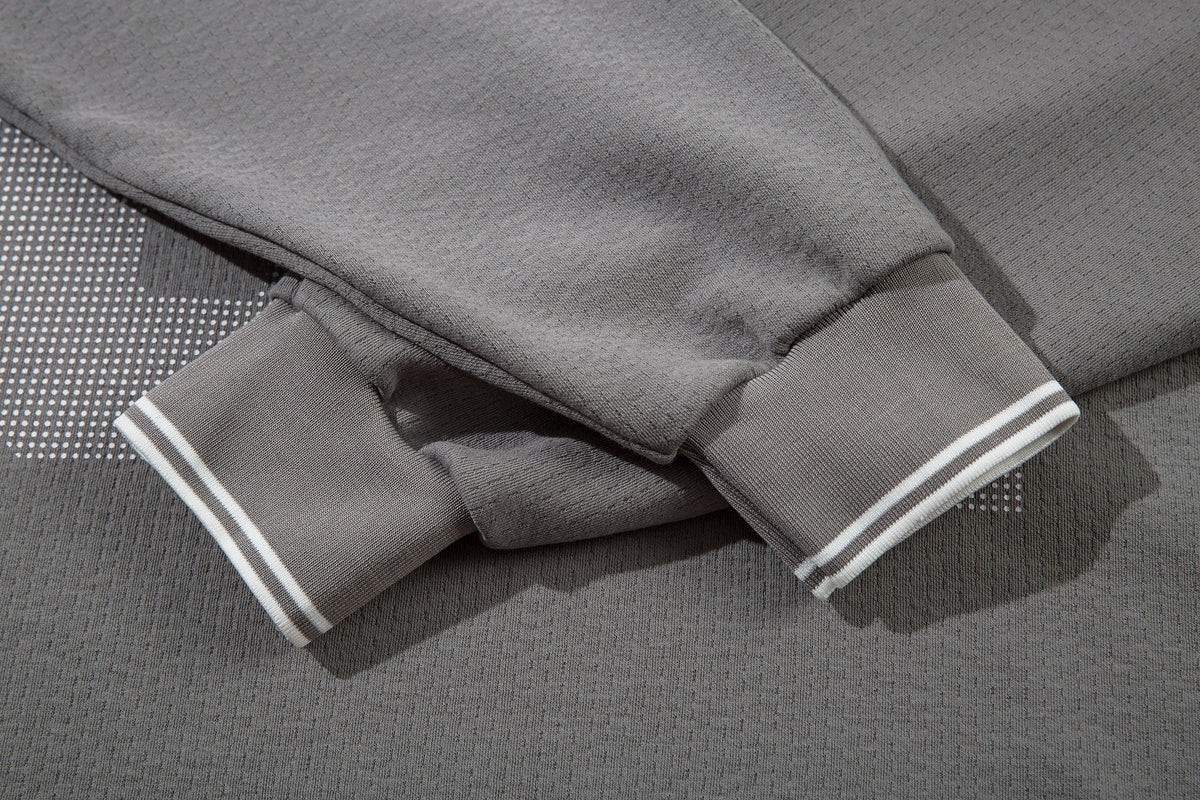 Madxmarx Varsity Langarm-Poloshirt aus Mesh