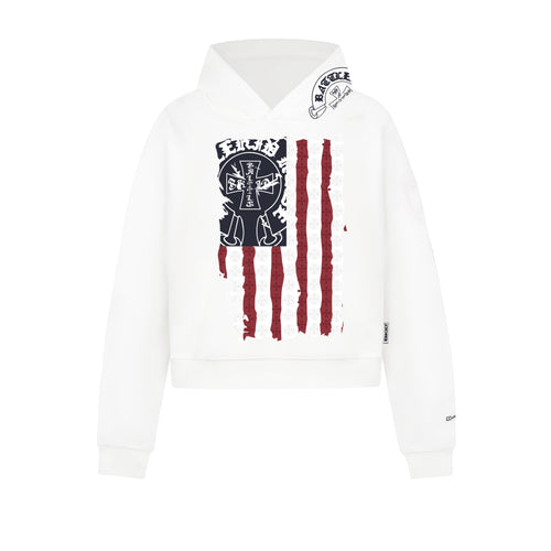 Sudadera con capucha y bandera gráfica Madxmarx - S / Blanco