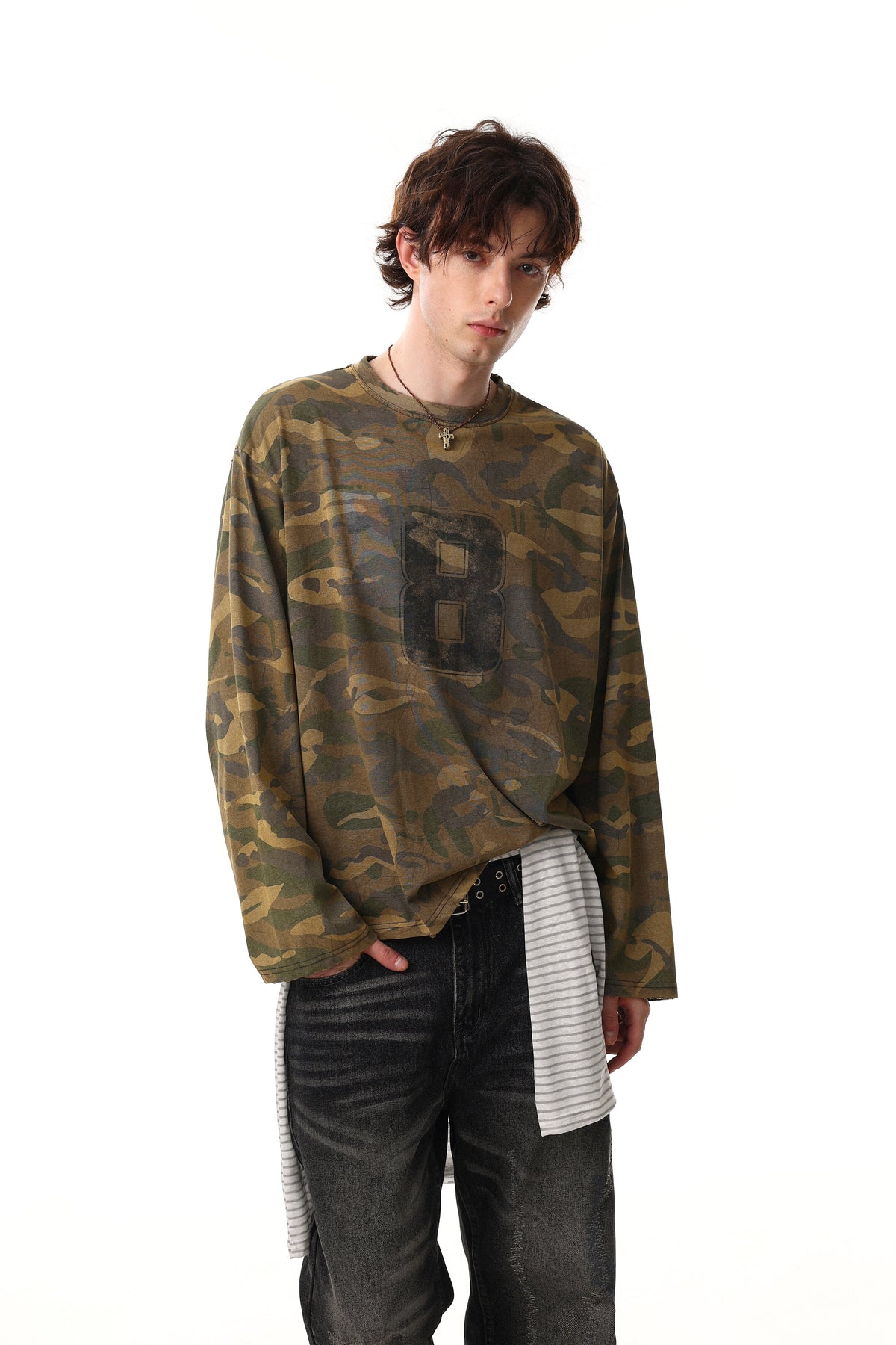 Madxmarx Camo Graphic Long Sleeve Tee