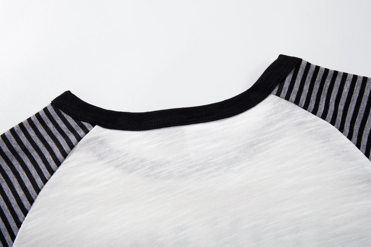 Madxmarx Rock Music Striped Raglan Long Sleeve Tee