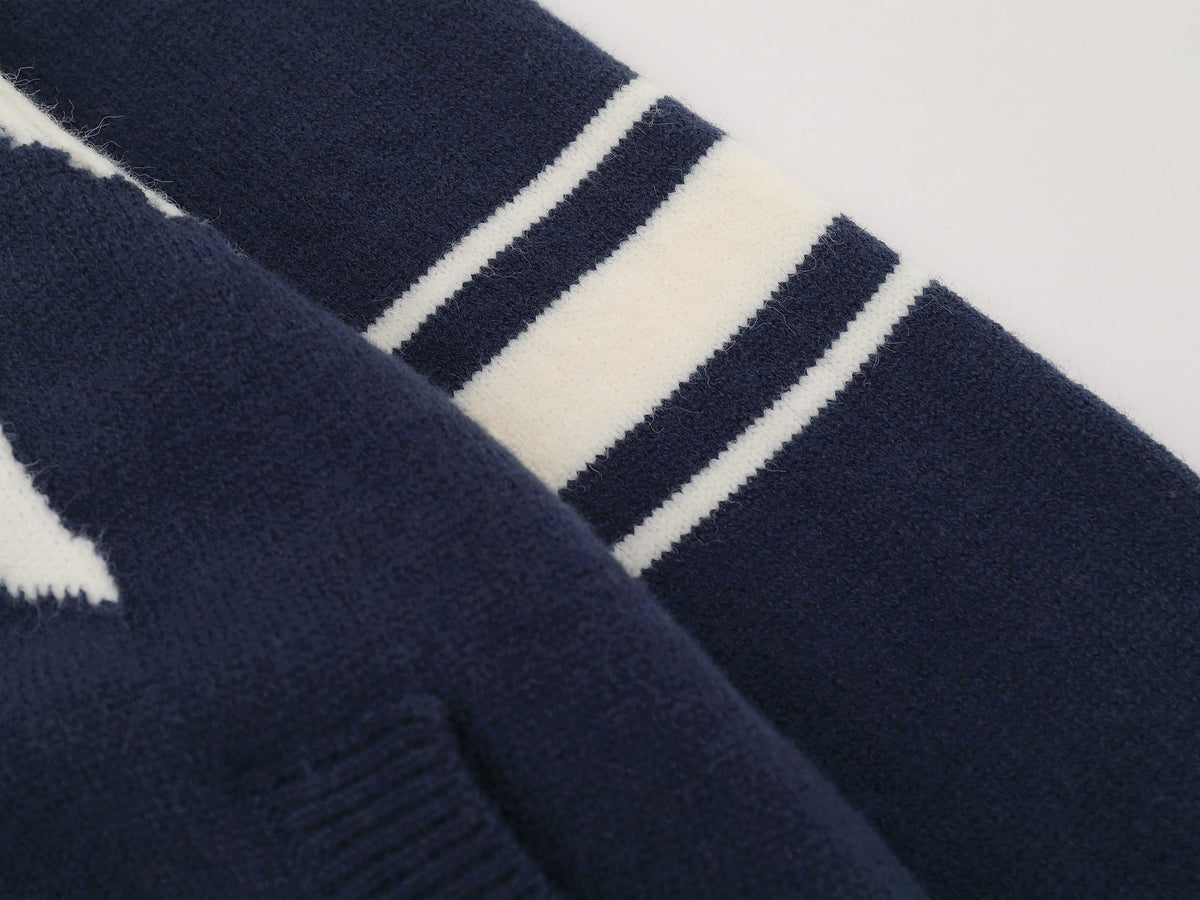 Madxmarx Gather Varsity Knit Zip Jacket