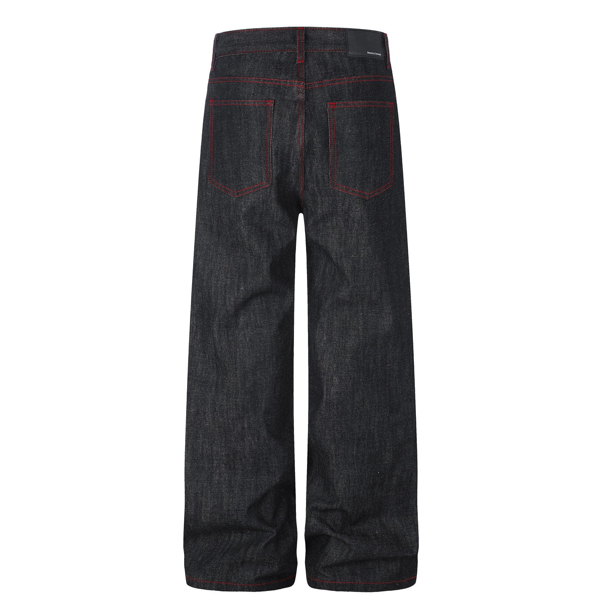 Madxmarx Contrast Stitch Graphic Wide-Leg Jeans