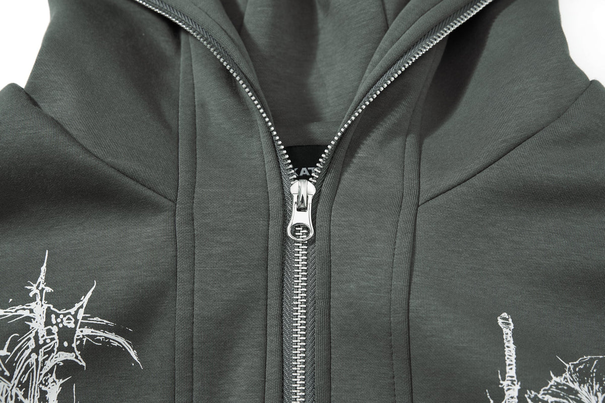 Madxmarx Gothic Line Art Zip Hoodie