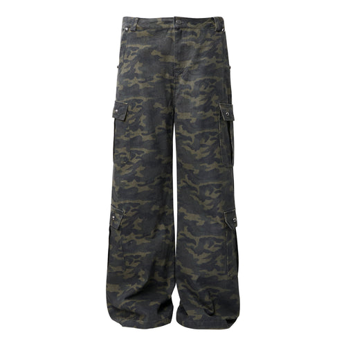 Madxmarx Camo Wide-Leg Cargo Pants - M / Camo