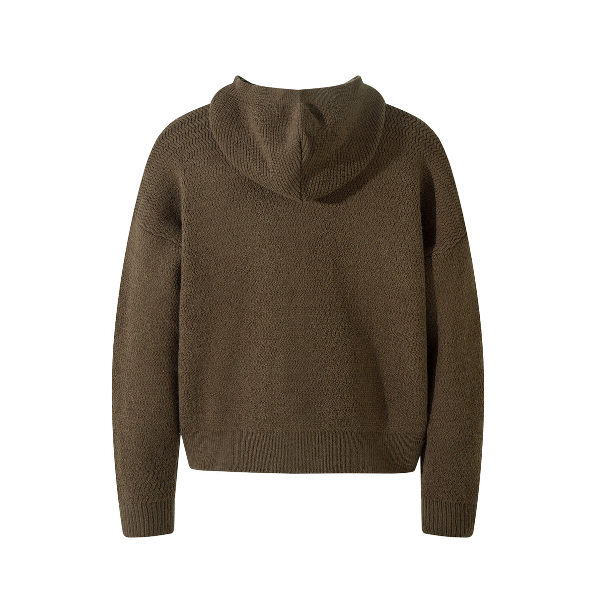 Madxmarx Textured Knit Zip-Up Hoodie