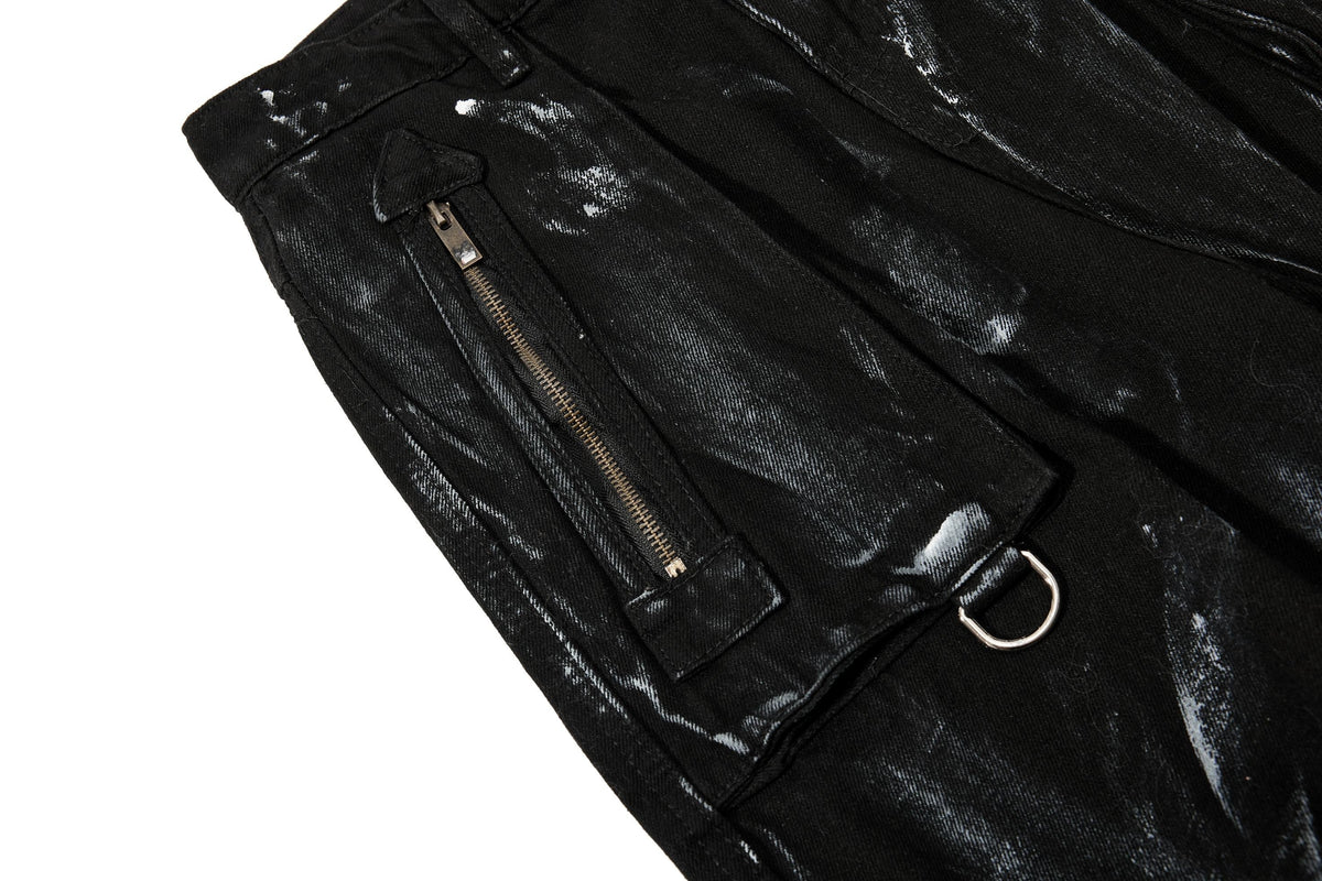 Madxmarx Gewaschene Utility-Cargohose aus Denim