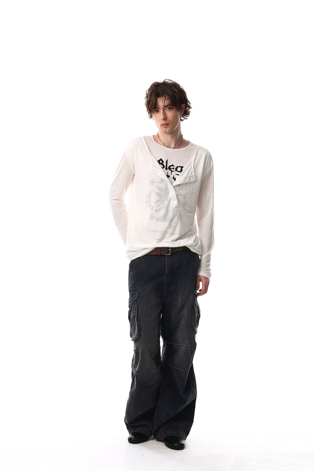 Madxmarx Graphic Long Sleeve Henley Tee