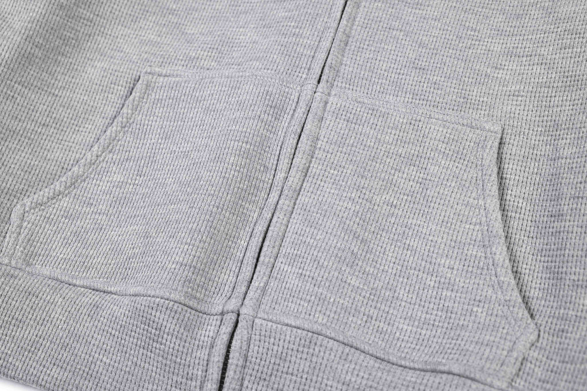 Madxmarx Waffle Knit Zip-Up Hoodie