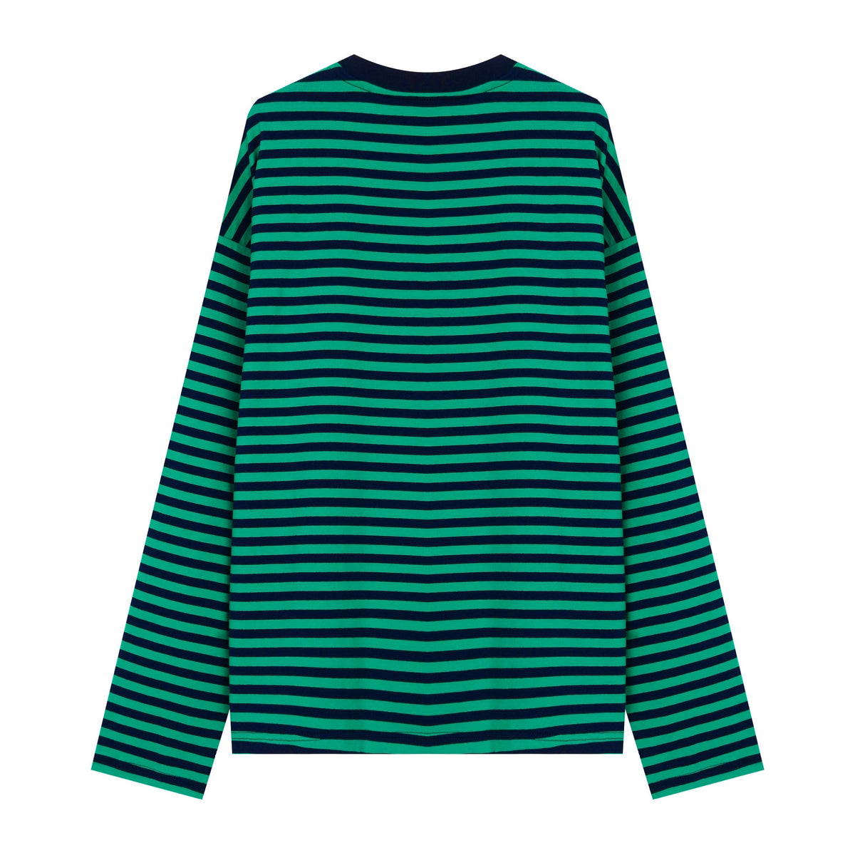 Madxmarx Green Striped Long Sleeve Tee
