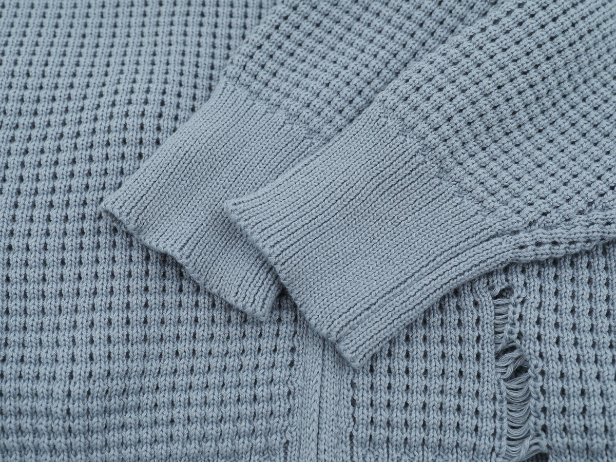 Madxmarx Waffle Texture Badge Zip Jacket