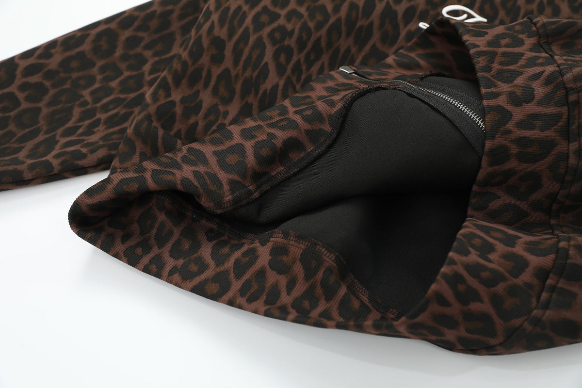 Madxmarx Leopard Crest Zip Hoodie