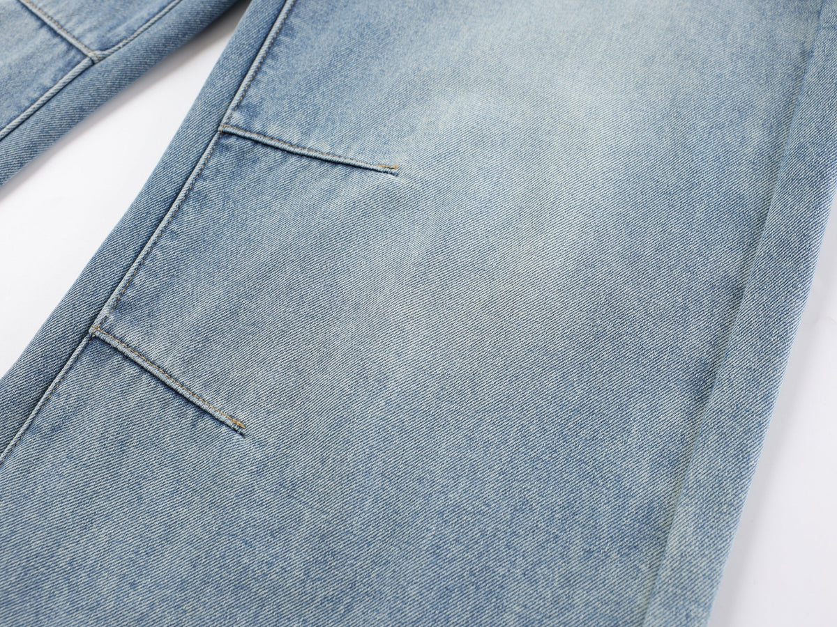 Pantalon en jean superposé doublé de polaire Madxmarx