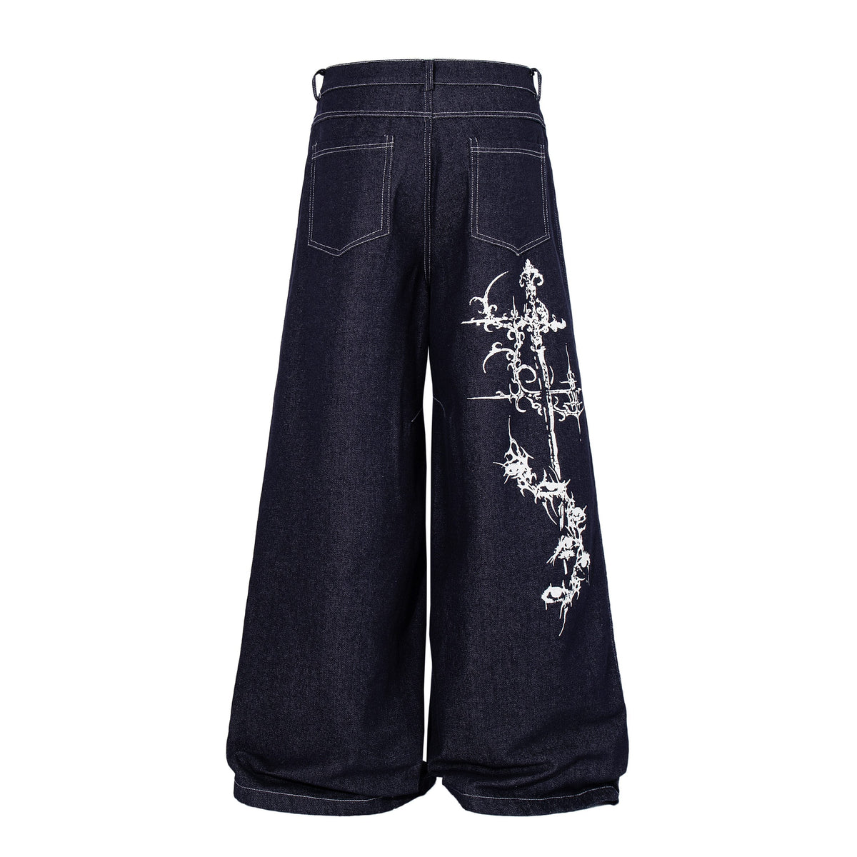 Madxmarx Gothic Script Wide-Leg Jeans