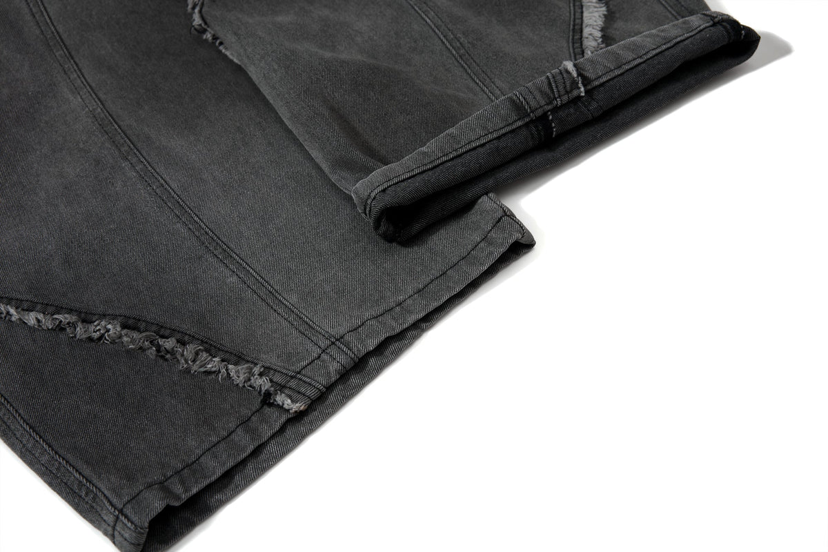 Jean cargo incurvé délavé et effiloché Madxmarx