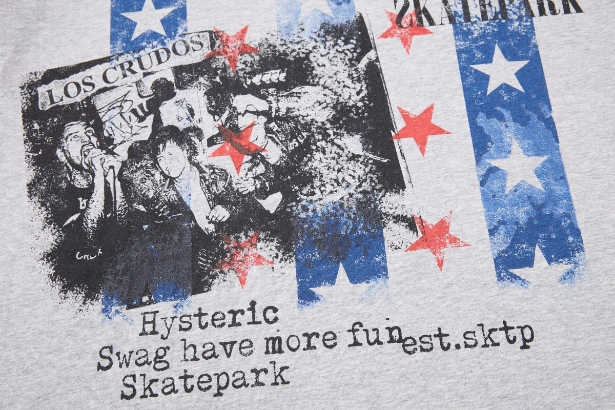 Madxmarx Distressed Star Collage Long Sleeve Tee