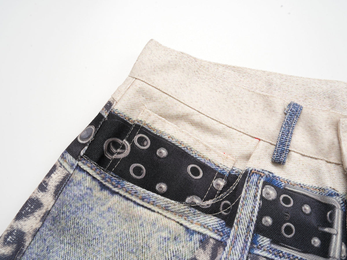 Pantalon en résille à patchwork léopard Madxmarx