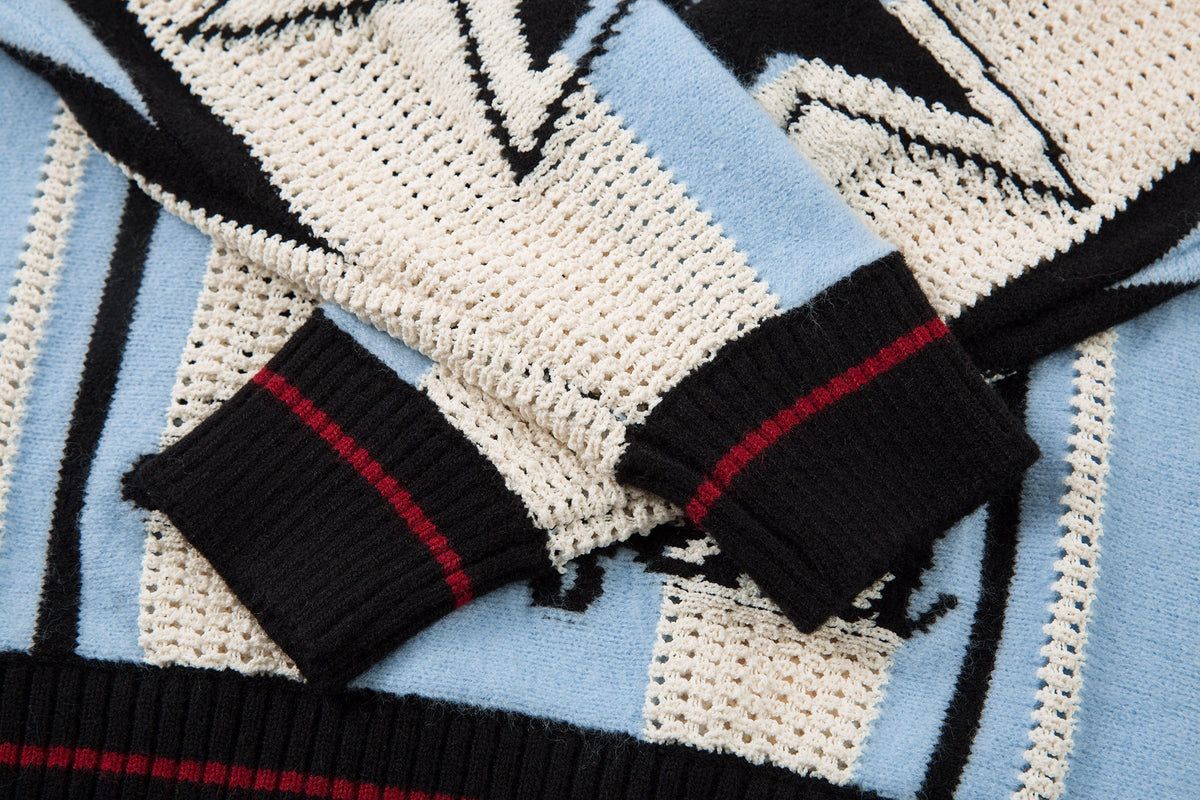 Madxmarx Varsity Stripe Knit Sweater