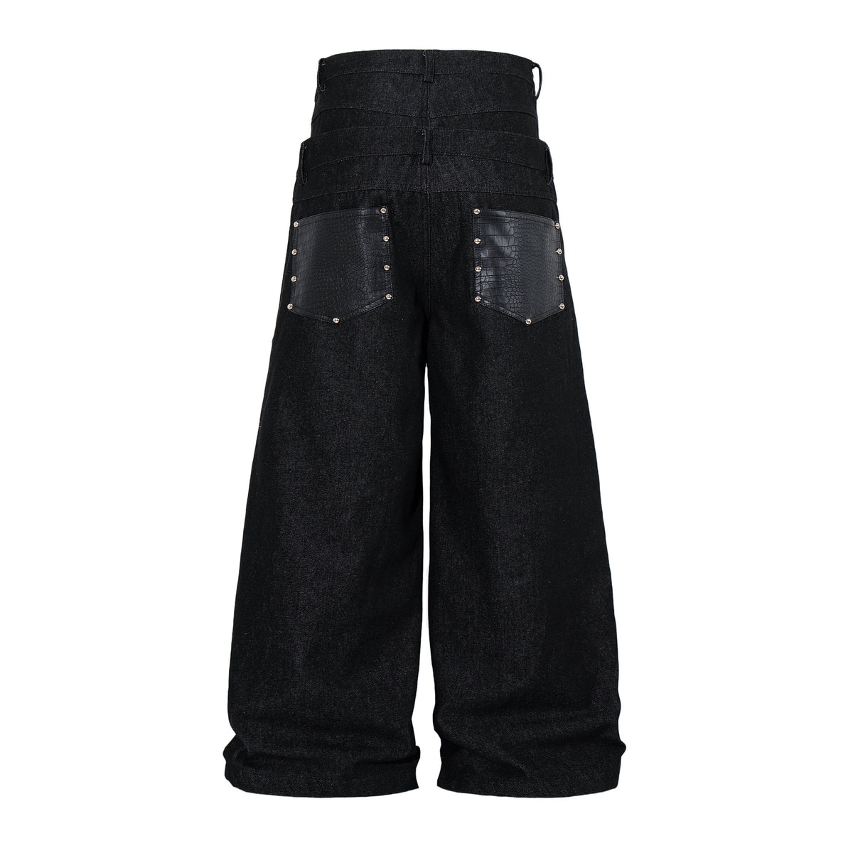 Pantalon en jean à jambe large et fermeture à boutons Madxmarx