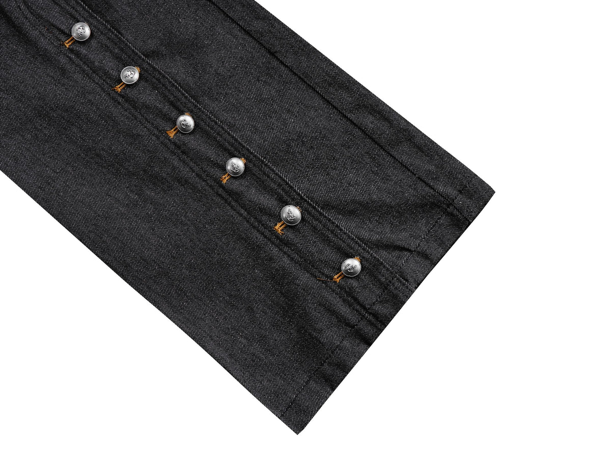 Madxmarx Asymmetric Button-Detail Baggy Jeans
