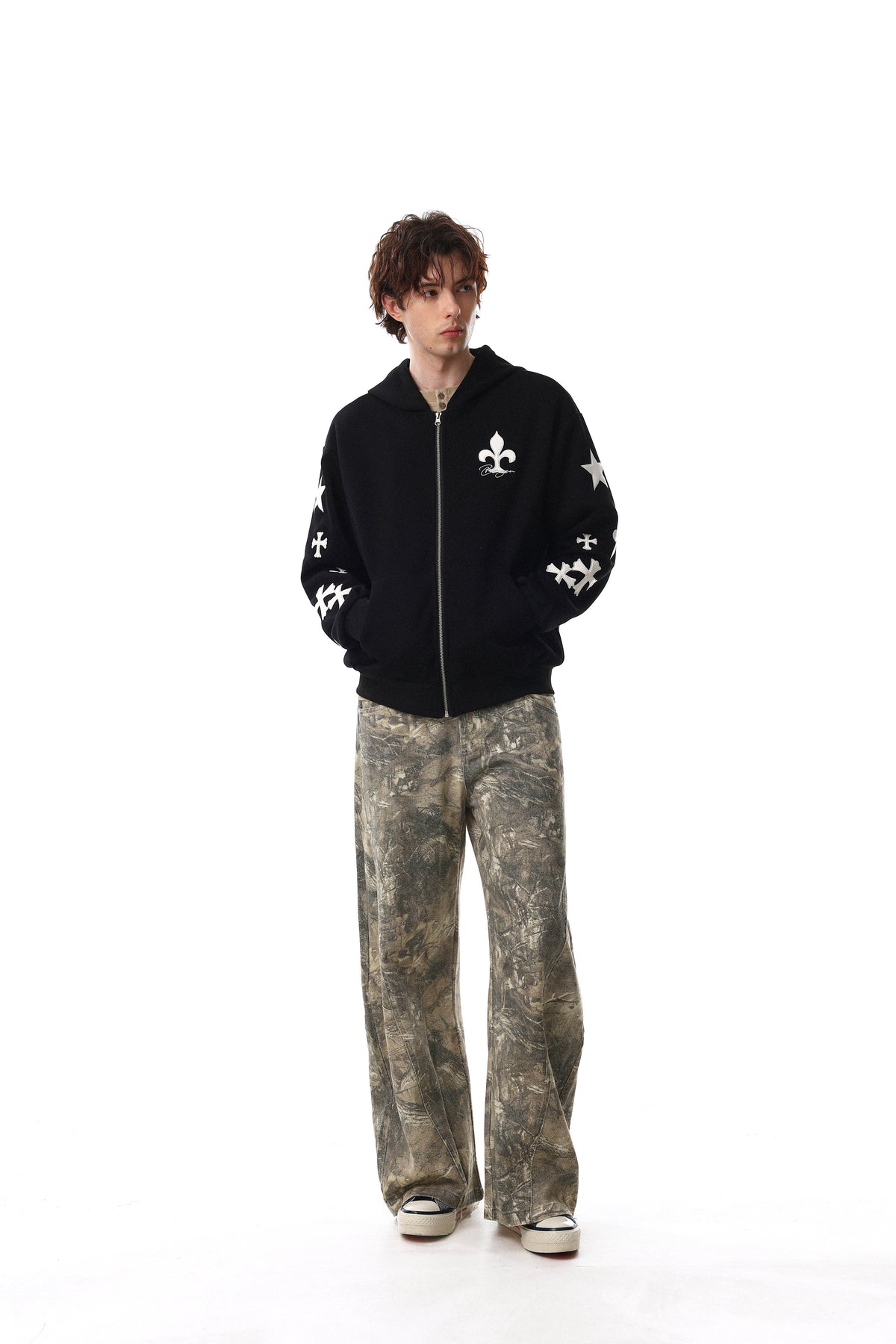 Madxmarx Cross Emblem Zip Hoodie