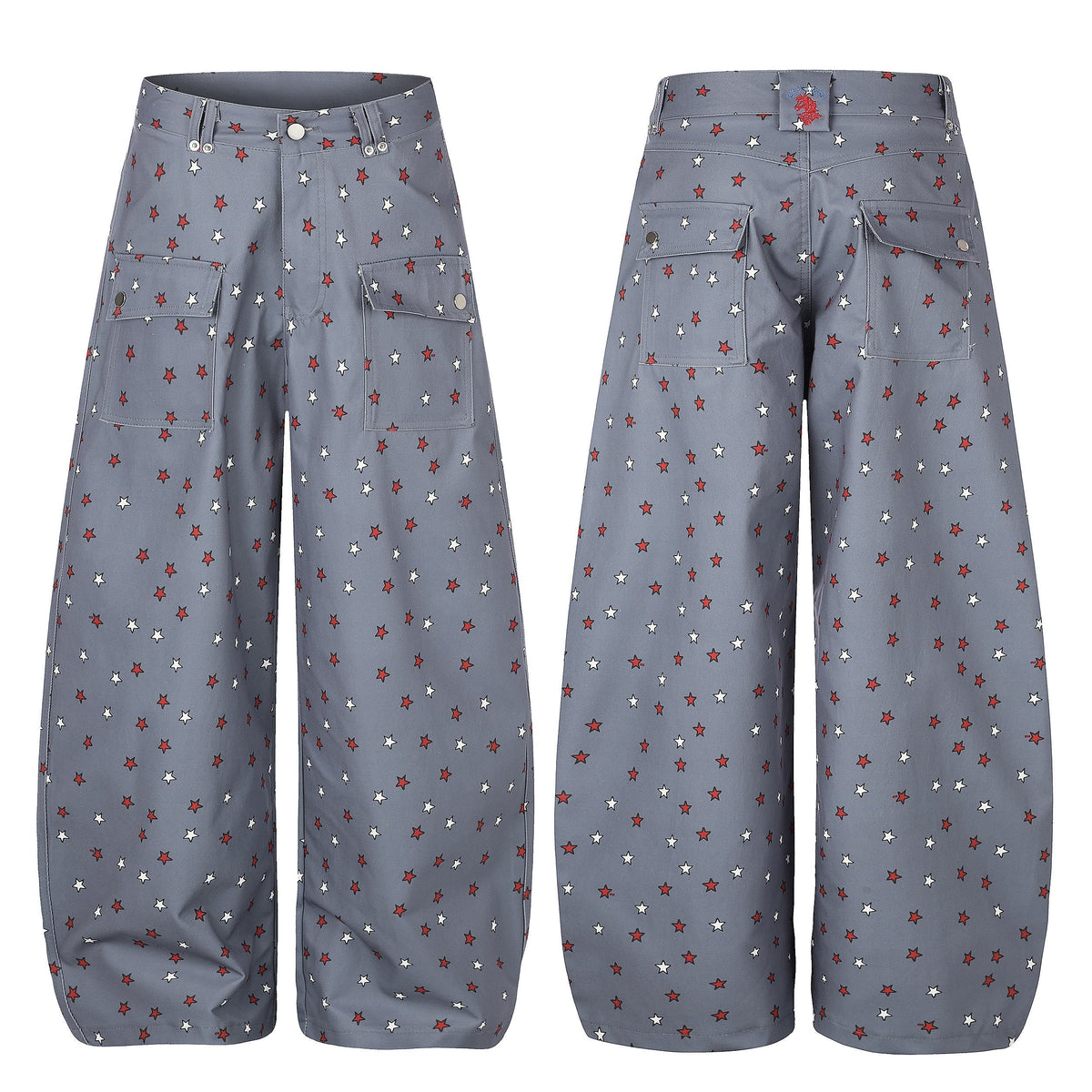 Madxmarx Star Print Wide-Leg Balloon Jeans