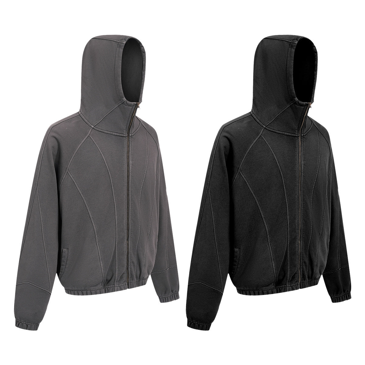 Madxmarx Curved-Seam Full-Zip Hoodie