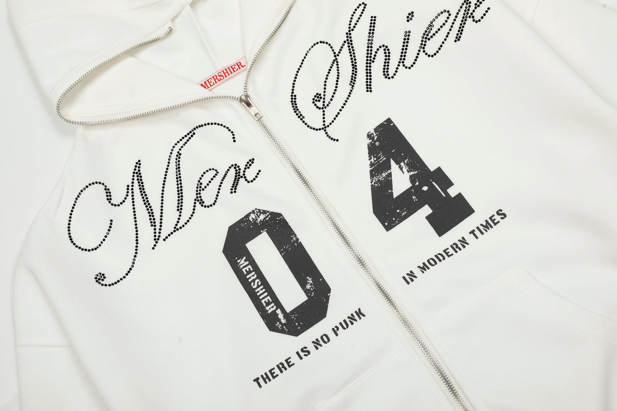 Madxmarx Punk-Script Zip Hoodie
