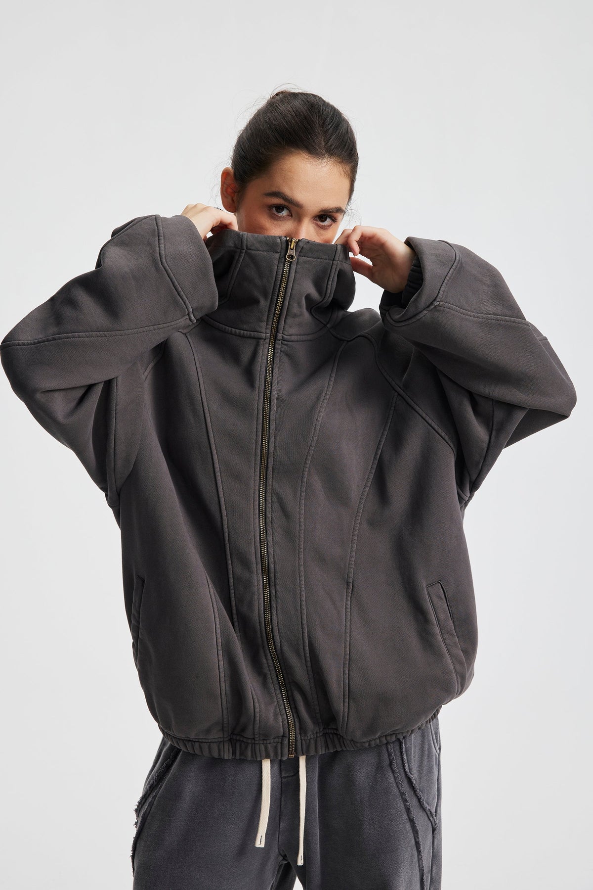 Madxmarx Curved-Seam Full-Zip Hoodie