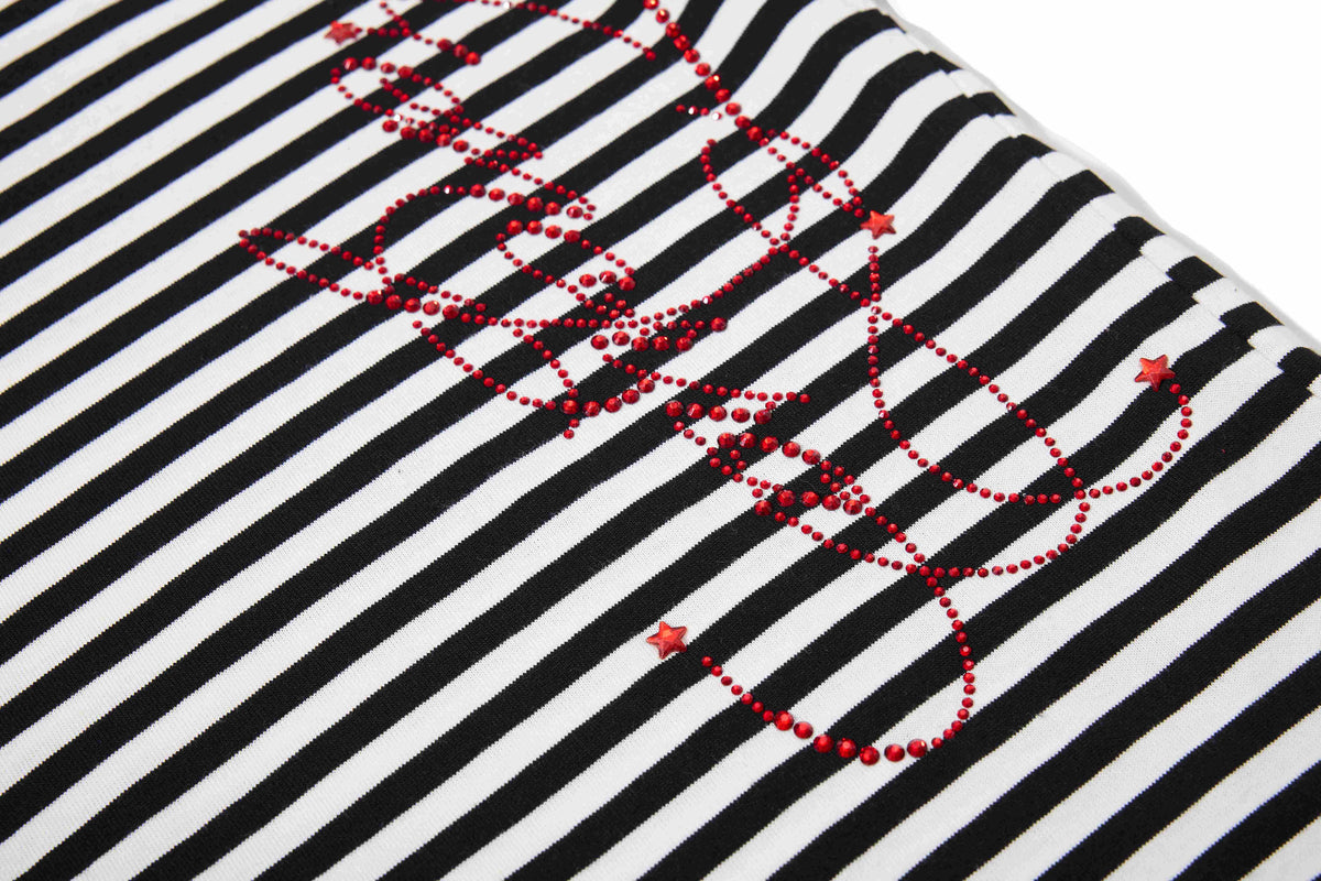 Madxmarx Rhinestone Stripe Tee