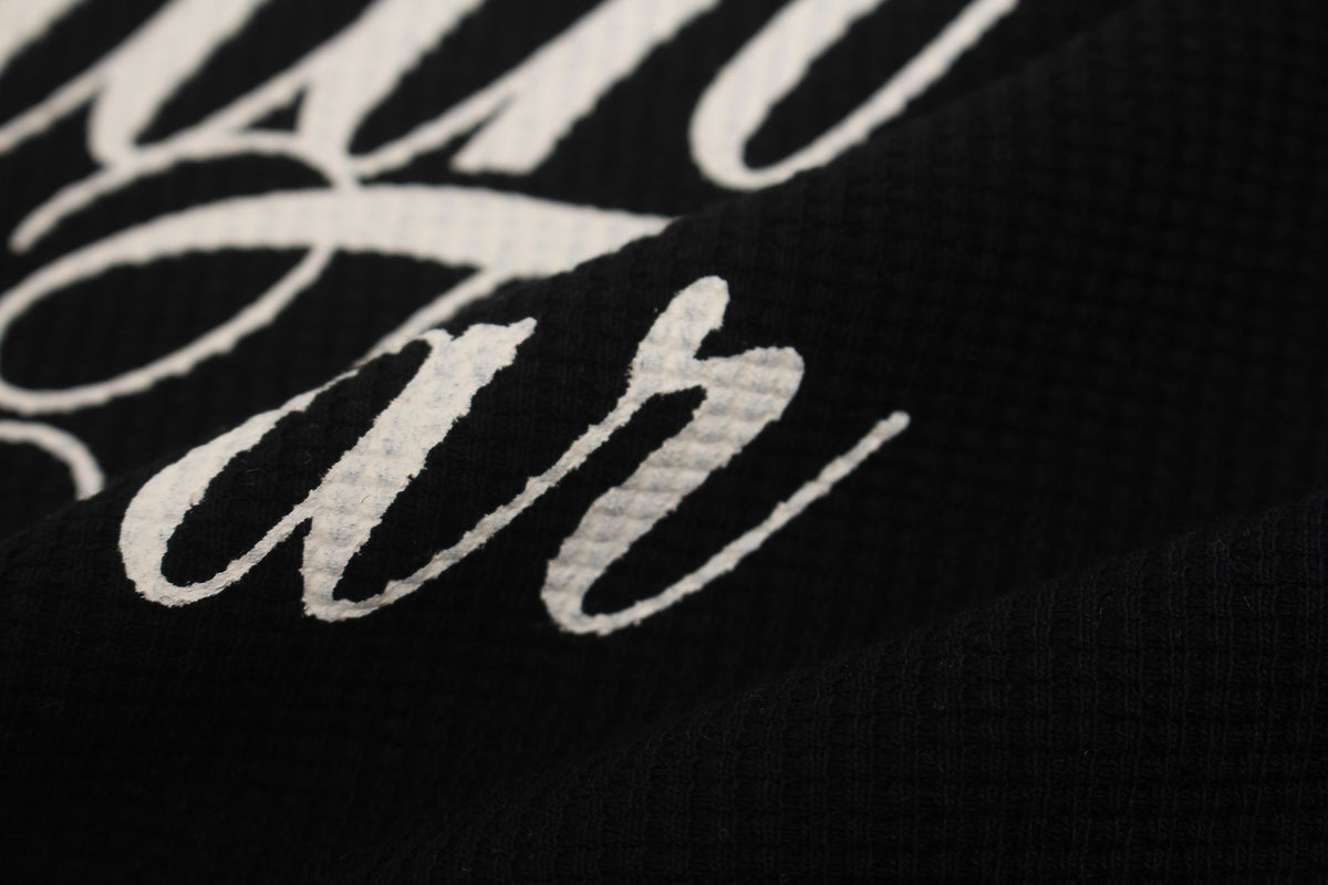 Madxmarx Script Graphic Waffle Long Sleeve