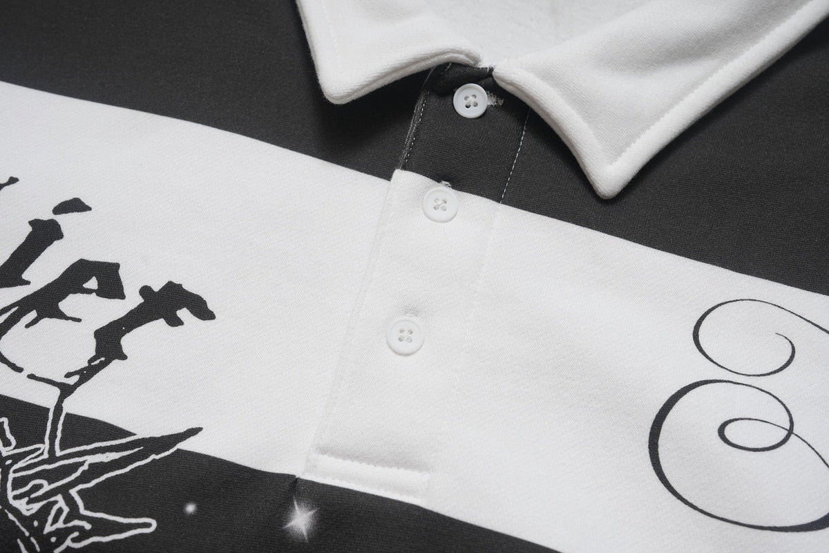 Madxmarx Graphic Stripe Rugby Polo