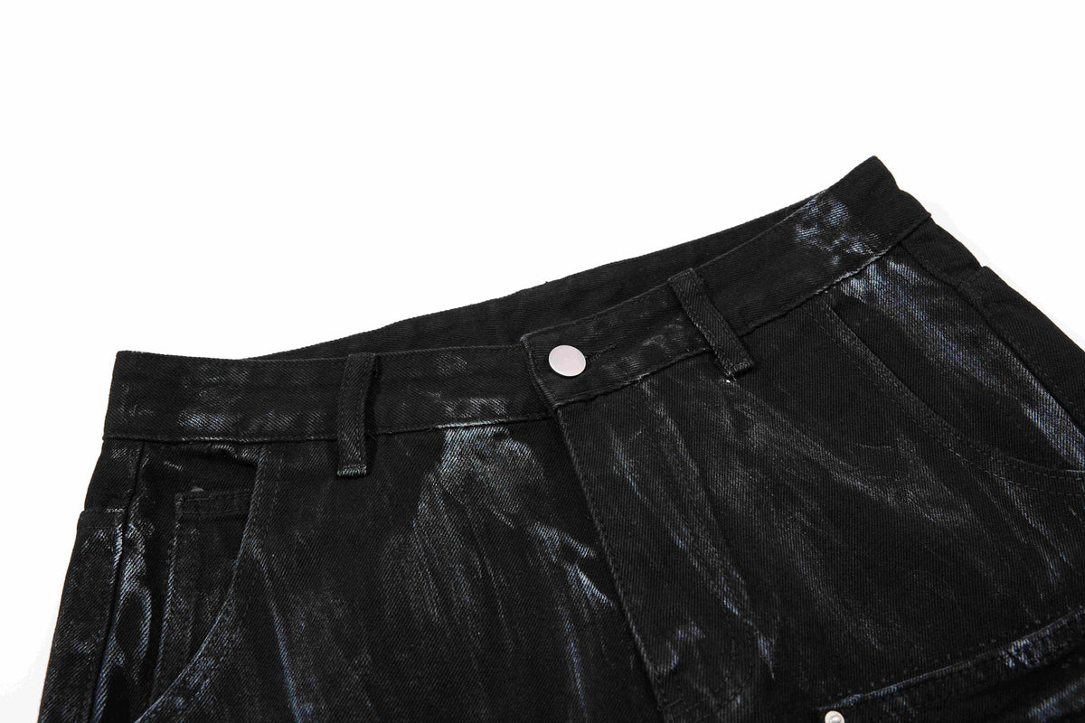 Madxmarx Washed Utility Flare Denim Jeans