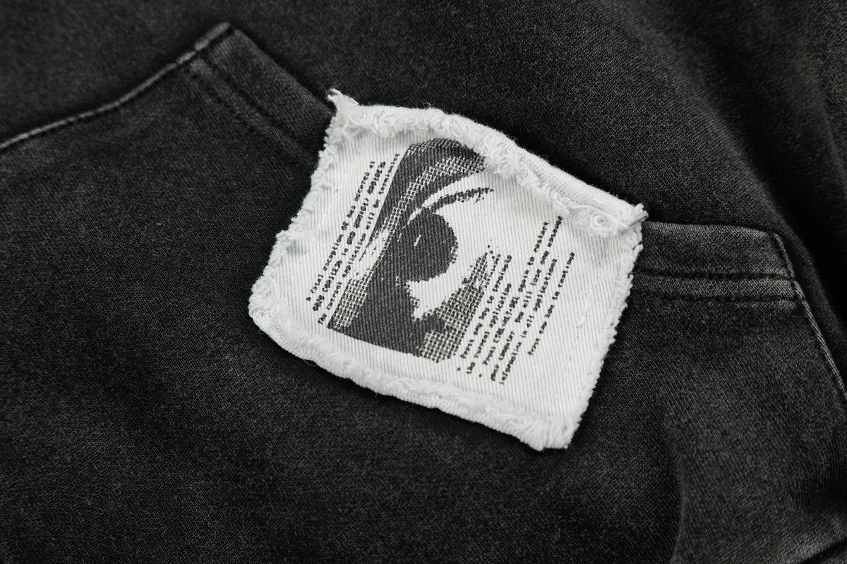 Madxmarx Distressed Graphic Zip Hoodie