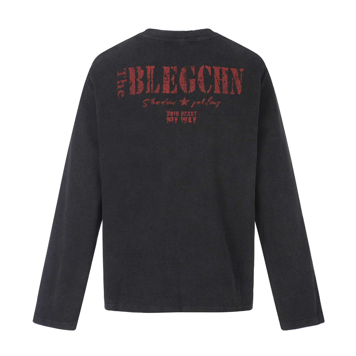 Madxmarx Vintage Graphic Waffle Long Sleeve Tee