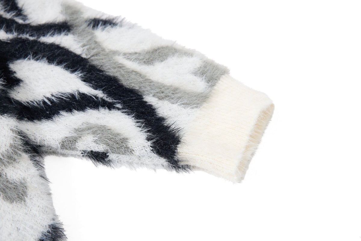 Madxmarx Flame Pattern Fleece Zip Hoodie