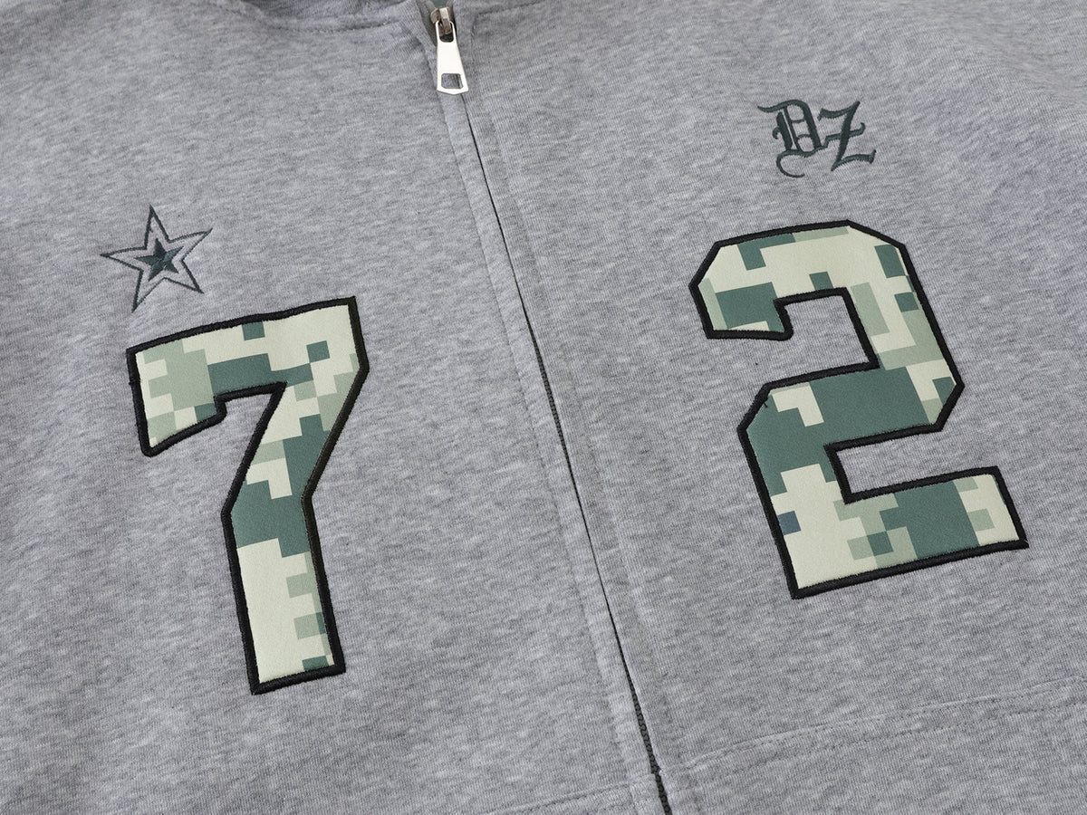 Madxmarx Camo Varsity Zip-Up Hoodie