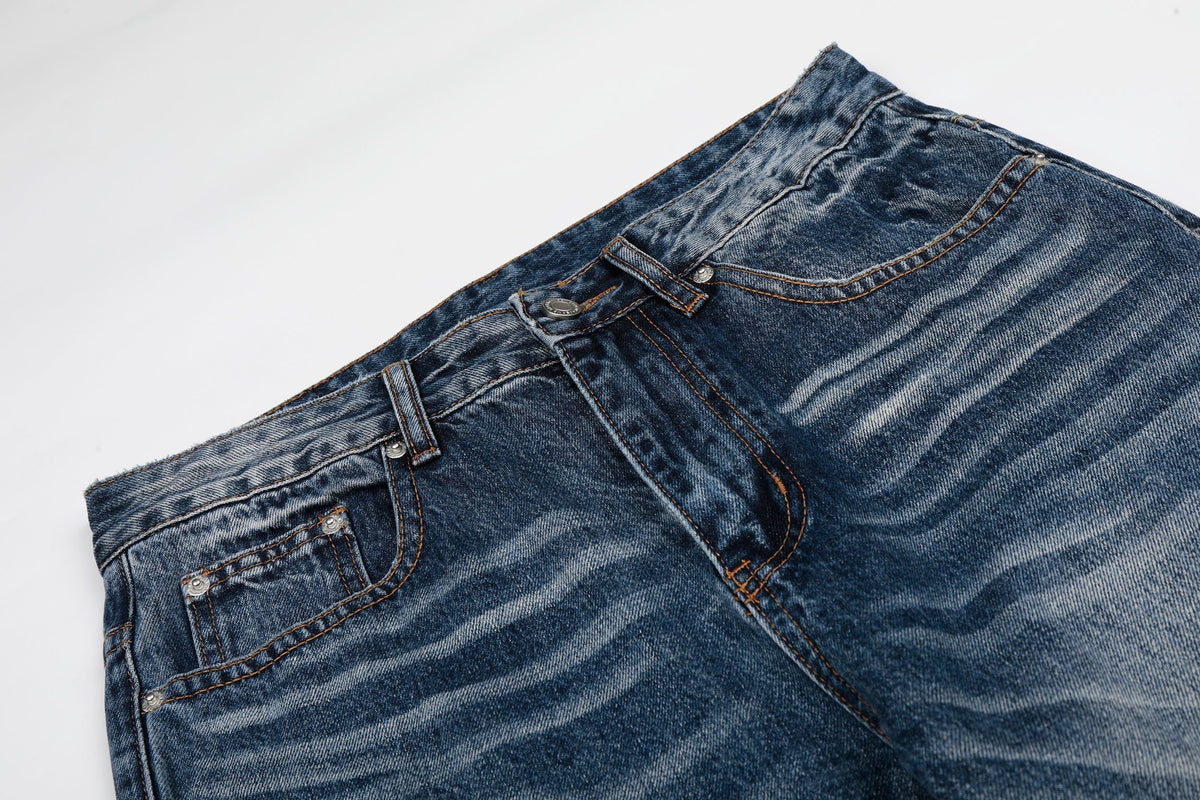 Madxmarx “Jeans de mezclilla con efecto desteñido vintage”