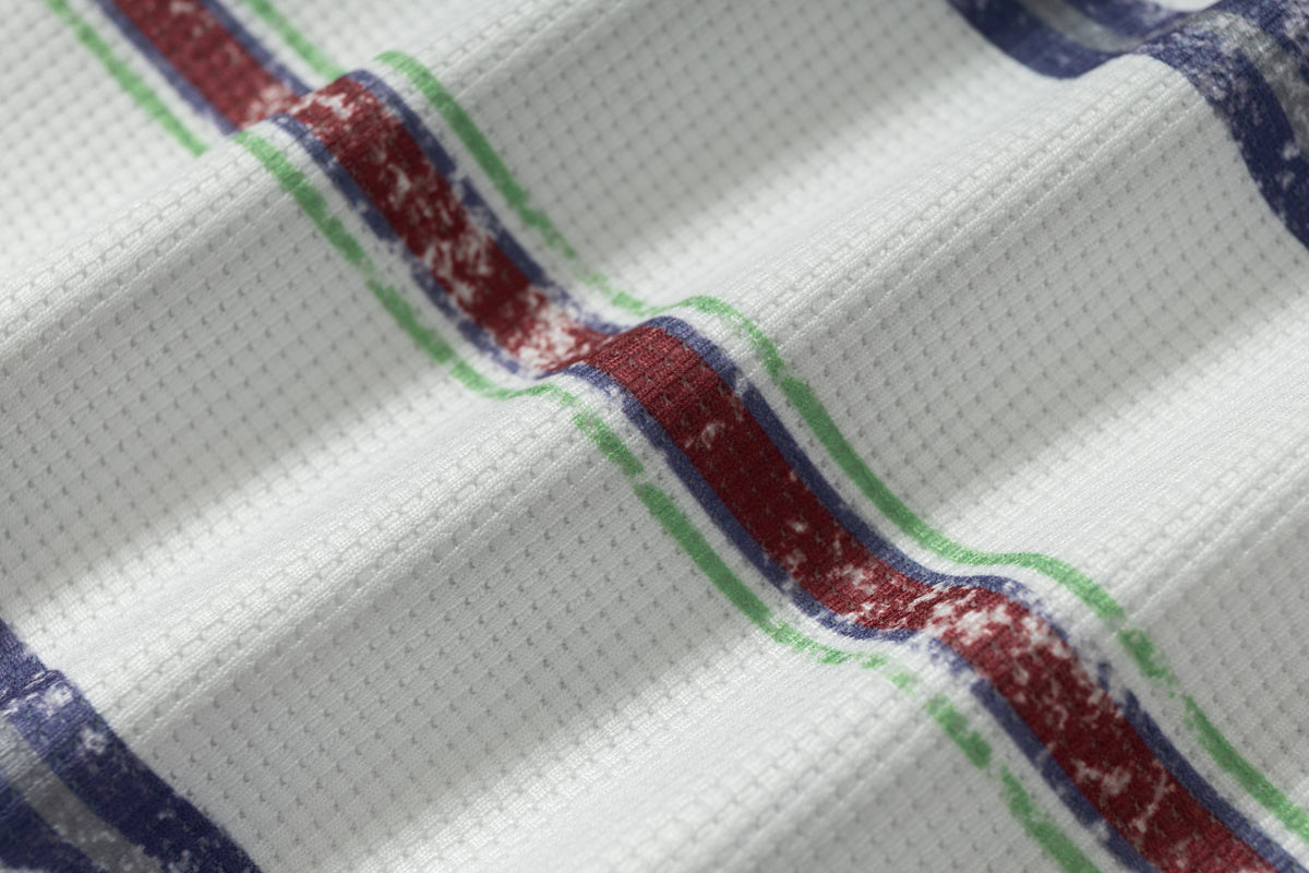 Madxmarx Abstract Stripe Long-Sleeve Polo Shirt