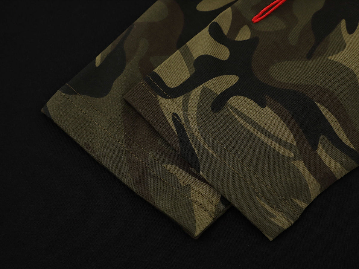 Madxmarx Camo Sleeve Raglan Long Sleeve Tee