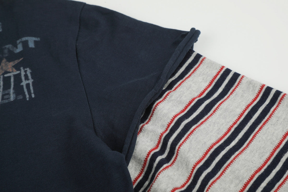 Madxmarx Layered Striped Graphic Long Sleeve Tee
