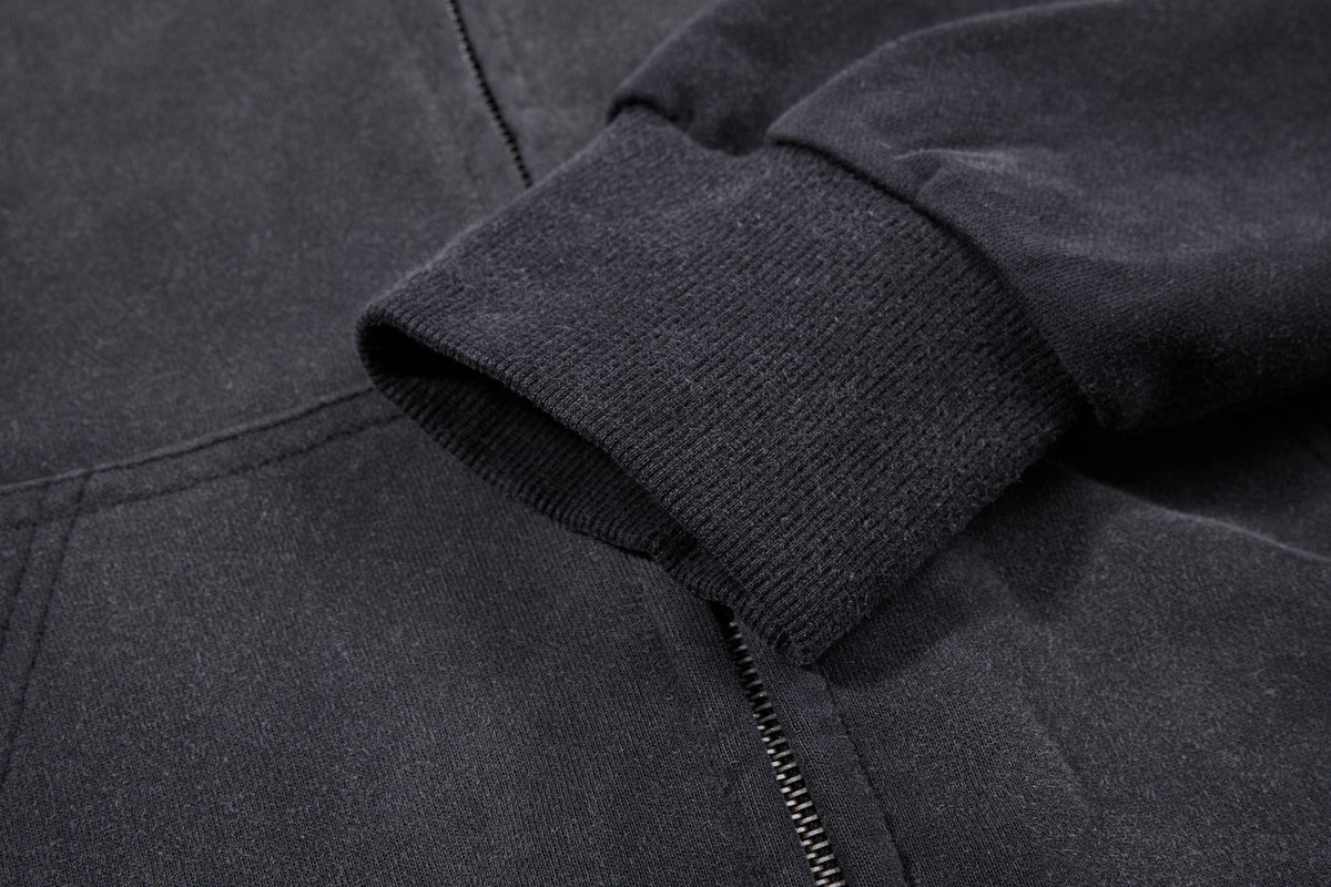 Madxmarx Washed Crest Graphic Zip-Up Hoodie