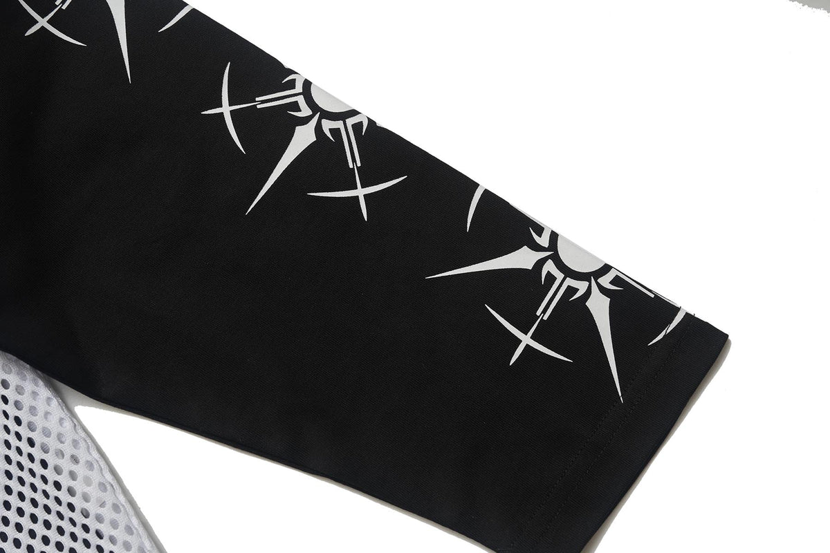 Madxmarx Layered Mesh Graphic Long Sleeve Tee